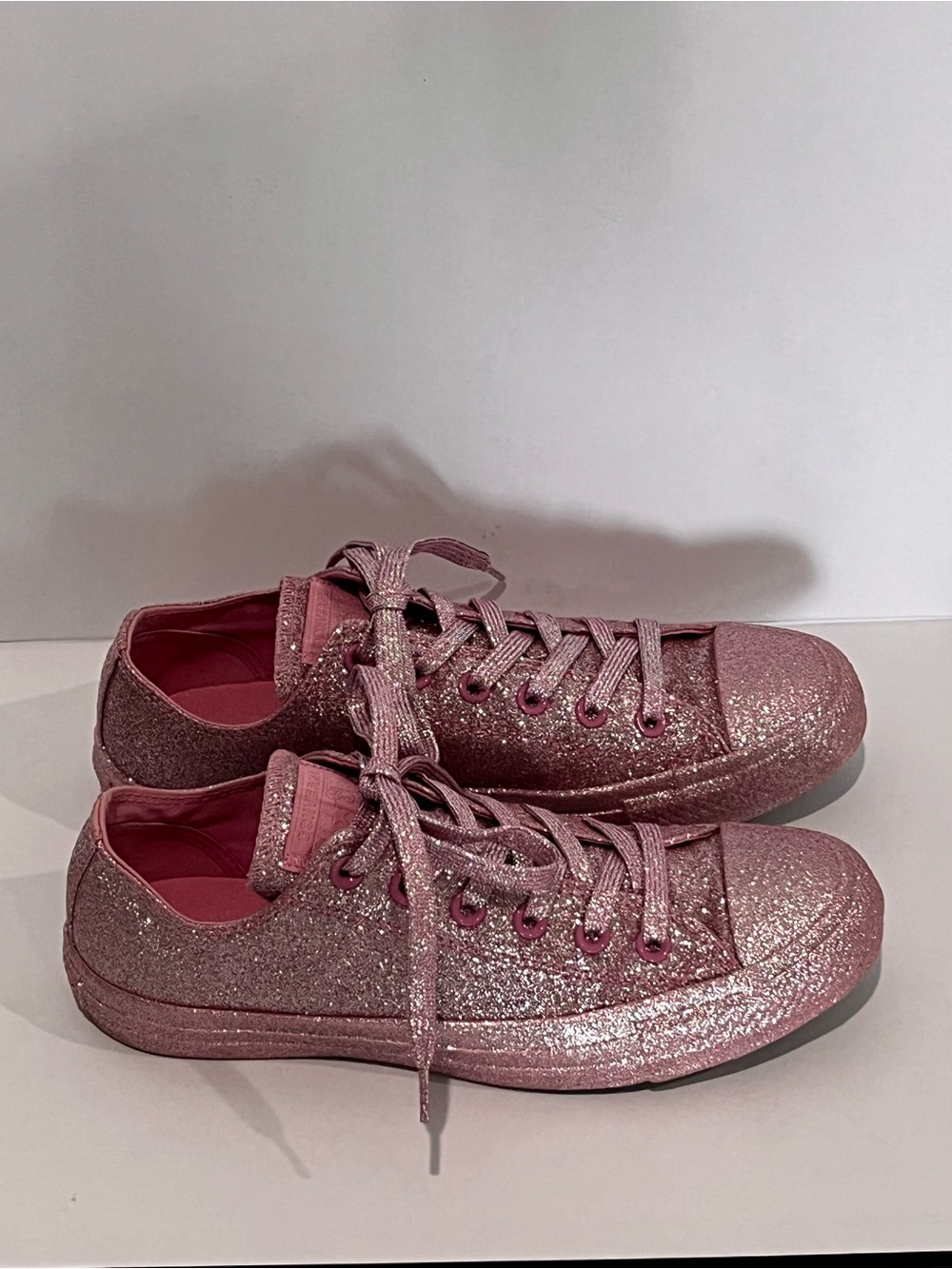 NWOB Converse Pink Glitter Chuck Taylor All Star Low Metallic Sneakers 9 - Picture 13 of 16